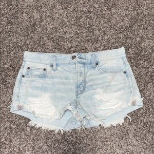 American Eagle Outfitters Light Wash Distressed Jean Shorts